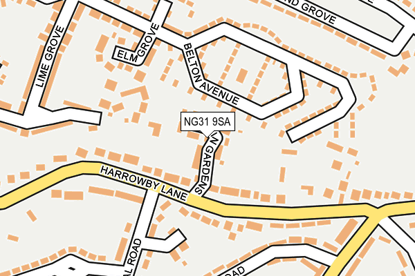 NG31 9SA map - OS OpenMap – Local (Ordnance Survey)