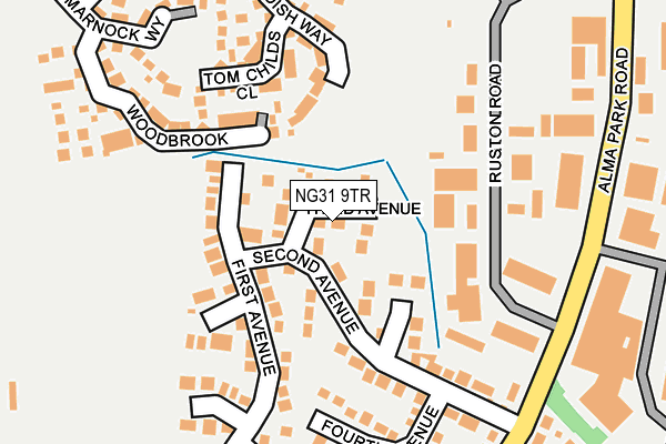 NG31 9TR map - OS OpenMap – Local (Ordnance Survey)