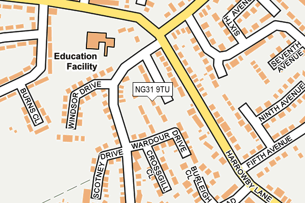 NG31 9TU map - OS OpenMap – Local (Ordnance Survey)