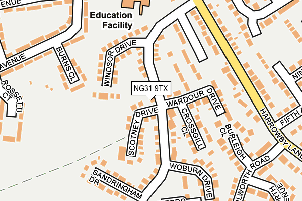 NG31 9TX map - OS OpenMap – Local (Ordnance Survey)