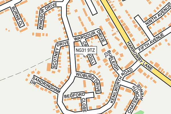 NG31 9TZ map - OS OpenMap – Local (Ordnance Survey)