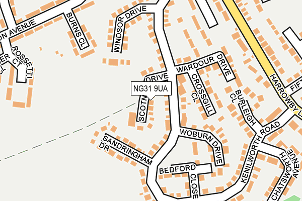 NG31 9UA map - OS OpenMap – Local (Ordnance Survey)