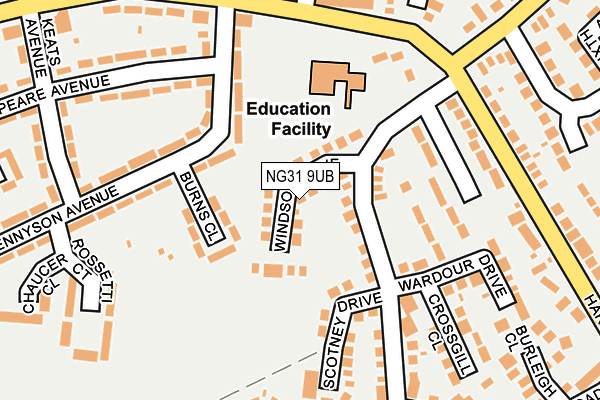 NG31 9UB map - OS OpenMap – Local (Ordnance Survey)