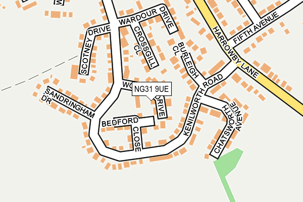 NG31 9UE map - OS OpenMap – Local (Ordnance Survey)