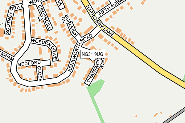 NG31 9UG map - OS OpenMap – Local (Ordnance Survey)