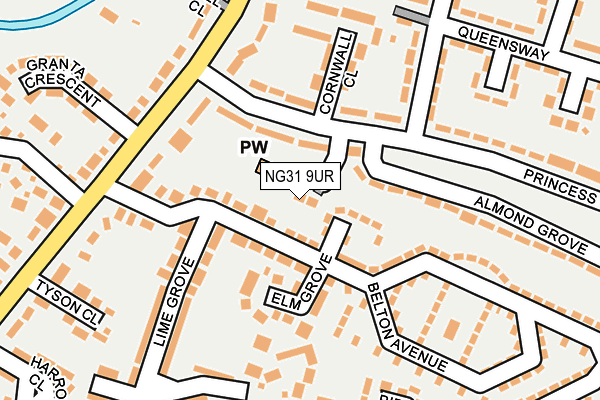 NG31 9UR map - OS OpenMap – Local (Ordnance Survey)