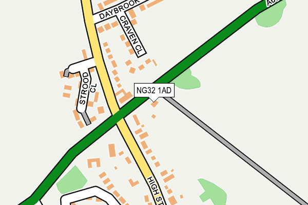 NG32 1AD map - OS OpenMap – Local (Ordnance Survey)