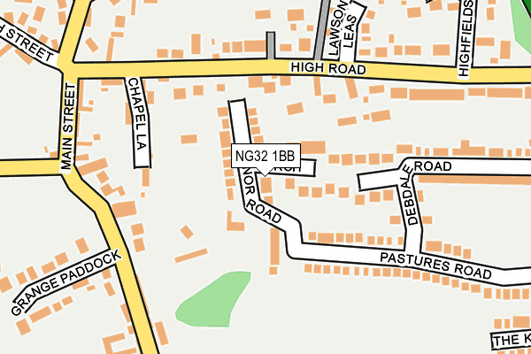 NG32 1BB map - OS OpenMap – Local (Ordnance Survey)
