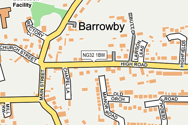 NG32 1BW map - OS OpenMap – Local (Ordnance Survey)