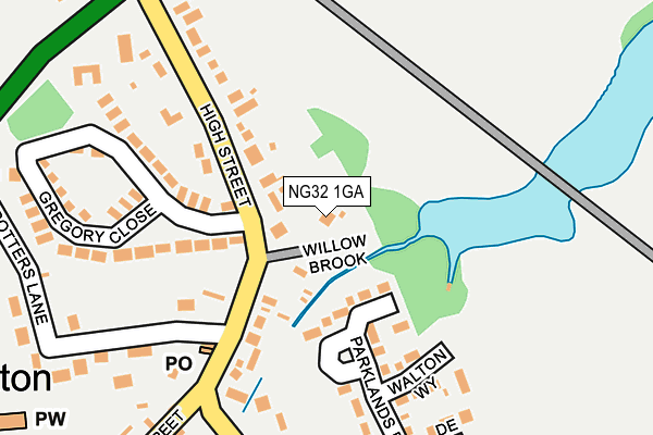 NG32 1GA map - OS OpenMap – Local (Ordnance Survey)