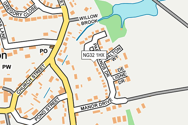 NG32 1HX map - OS OpenMap – Local (Ordnance Survey)