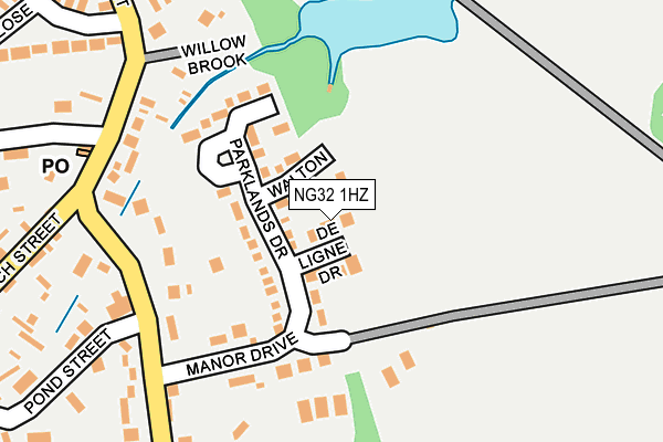 NG32 1HZ map - OS OpenMap – Local (Ordnance Survey)