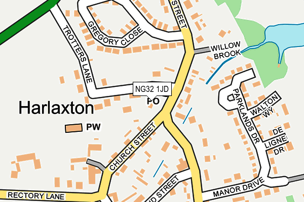 NG32 1JD map - OS OpenMap – Local (Ordnance Survey)