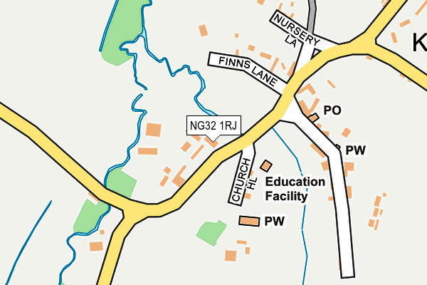NG32 1RJ map - OS OpenMap – Local (Ordnance Survey)