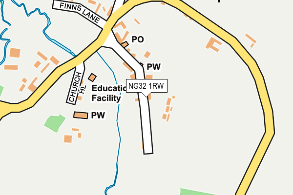 NG32 1RW map - OS OpenMap – Local (Ordnance Survey)