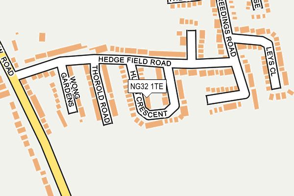 NG32 1TE map - OS OpenMap – Local (Ordnance Survey)