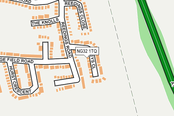 NG32 1TQ map - OS OpenMap – Local (Ordnance Survey)