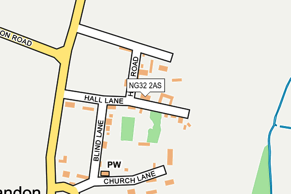 NG32 2AS map - OS OpenMap – Local (Ordnance Survey)