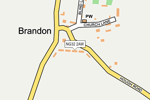 NG32 2AW map - OS OpenMap – Local (Ordnance Survey)