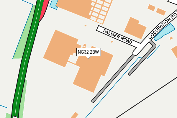 NG32 2BW map - OS OpenMap – Local (Ordnance Survey)