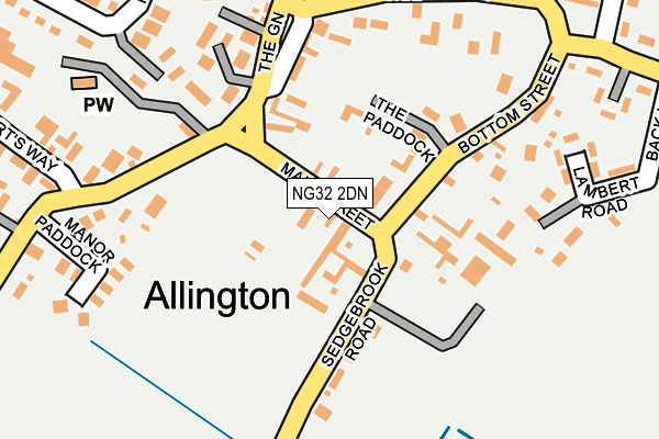 NG32 2DN map - OS OpenMap – Local (Ordnance Survey)