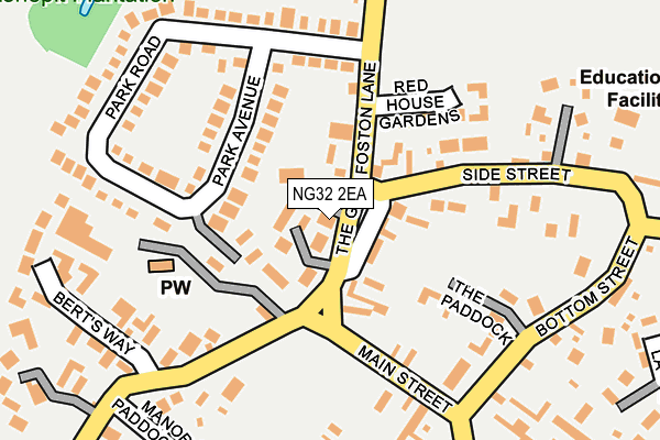 NG32 2EA map - OS OpenMap – Local (Ordnance Survey)