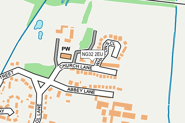 NG32 2EU map - OS OpenMap – Local (Ordnance Survey)