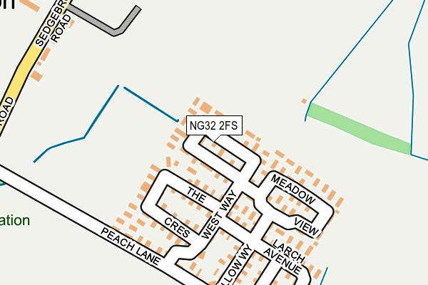 NG32 2FS map - OS OpenMap – Local (Ordnance Survey)