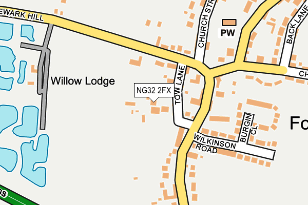 NG32 2FX map - OS OpenMap – Local (Ordnance Survey)