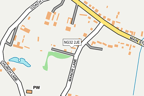 NG32 2JE map - OS OpenMap – Local (Ordnance Survey)