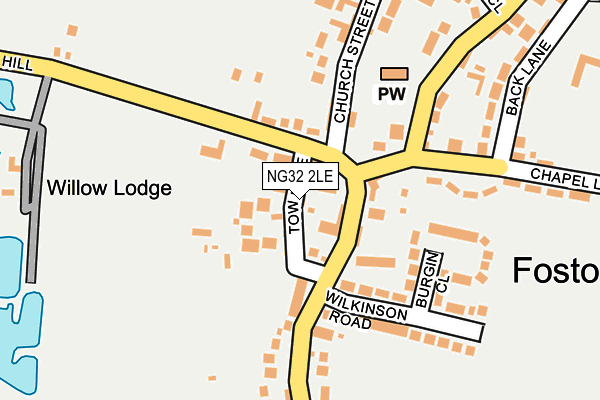 NG32 2LE map - OS OpenMap – Local (Ordnance Survey)