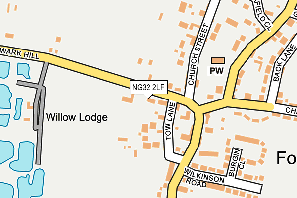 NG32 2LF map - OS OpenMap – Local (Ordnance Survey)