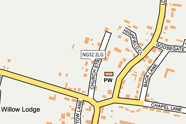 NG32 2LG map - OS OpenMap – Local (Ordnance Survey)