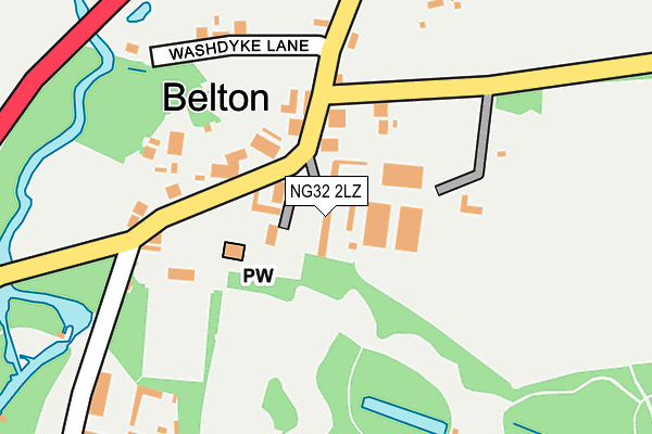 NG32 2LZ map - OS OpenMap – Local (Ordnance Survey)