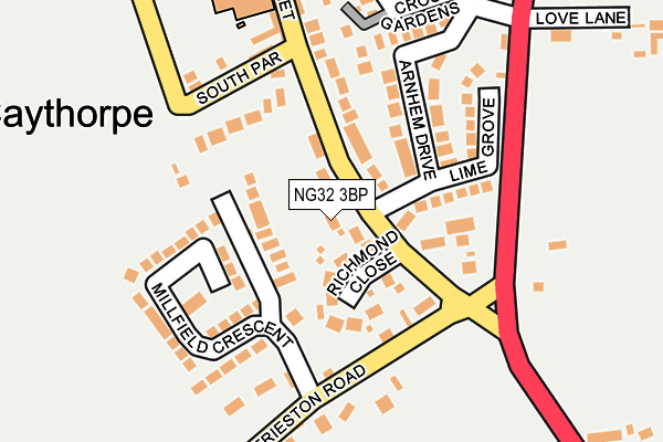NG32 3BP map - OS OpenMap – Local (Ordnance Survey)