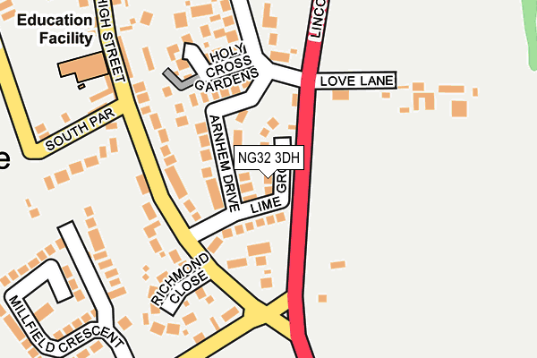 NG32 3DH map - OS OpenMap – Local (Ordnance Survey)