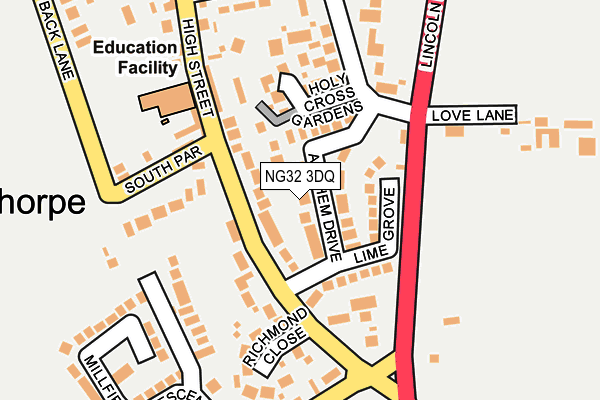 NG32 3DQ map - OS OpenMap – Local (Ordnance Survey)