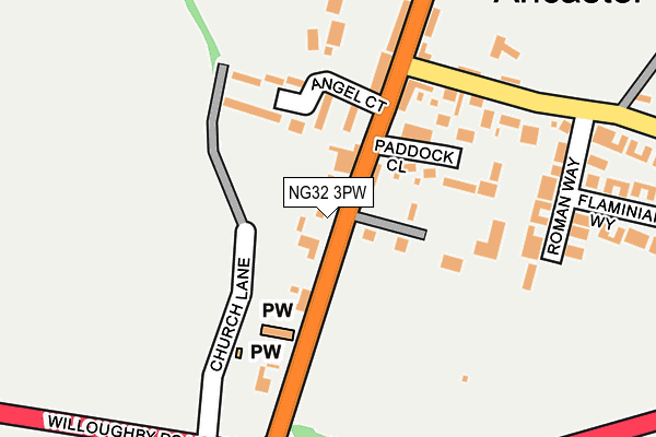 NG32 3PW map - OS OpenMap – Local (Ordnance Survey)