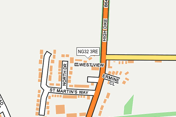 NG32 3RE map - OS OpenMap – Local (Ordnance Survey)
