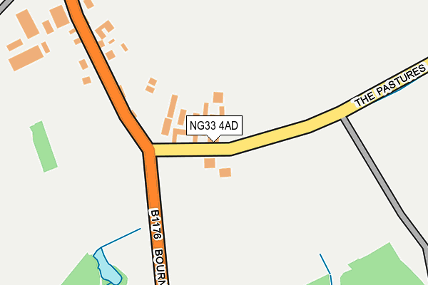 NG33 4AD map - OS OpenMap – Local (Ordnance Survey)