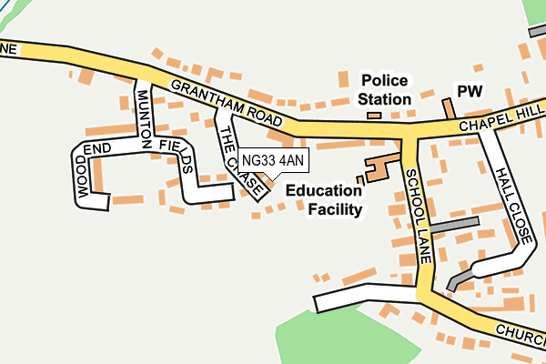NG33 4AN map - OS OpenMap – Local (Ordnance Survey)