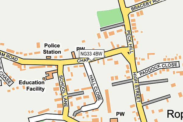 NG33 4BW map - OS OpenMap – Local (Ordnance Survey)
