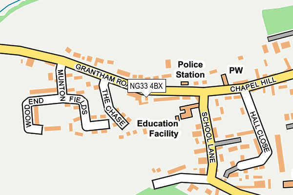 NG33 4BX map - OS OpenMap – Local (Ordnance Survey)