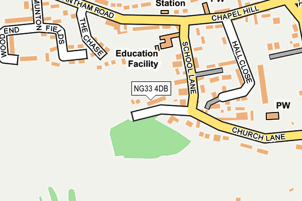 NG33 4DB map - OS OpenMap – Local (Ordnance Survey)