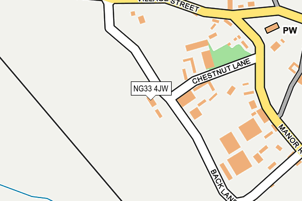 NG33 4JW map - OS OpenMap – Local (Ordnance Survey)