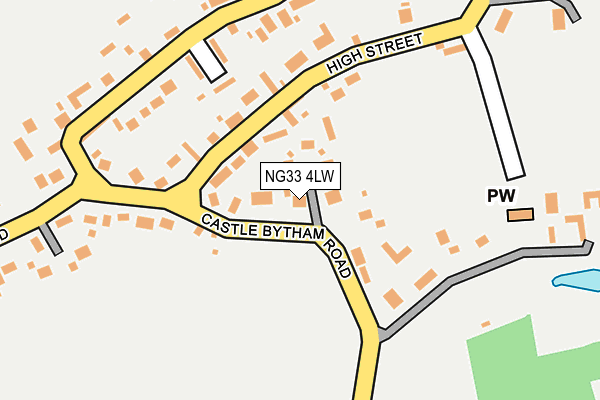 NG33 4LW map - OS OpenMap – Local (Ordnance Survey)