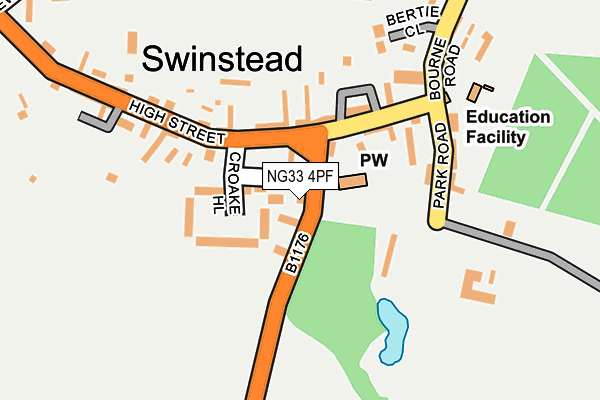 NG33 4PF map - OS OpenMap – Local (Ordnance Survey)