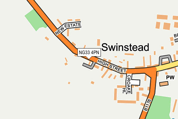 NG33 4PN map - OS OpenMap – Local (Ordnance Survey)