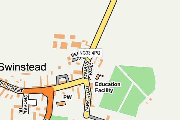NG33 4PQ map - OS OpenMap – Local (Ordnance Survey)