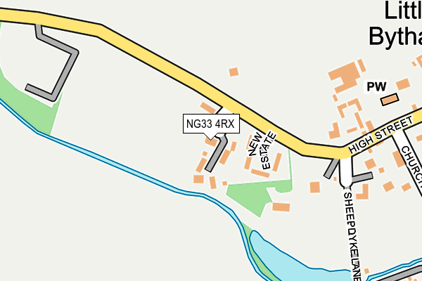 NG33 4RX map - OS OpenMap – Local (Ordnance Survey)